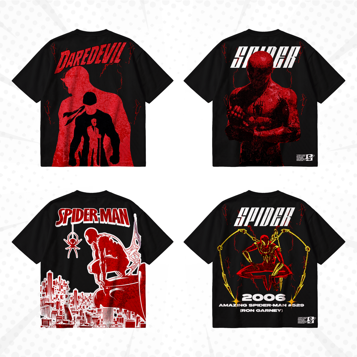 Marvel T-Shirt Design Bundle SVG PNG | Spider-Man Thor Hulk Punisher Vintage Graphic Tee | Dark Comic Streetwear | Screen Print DTG Ready