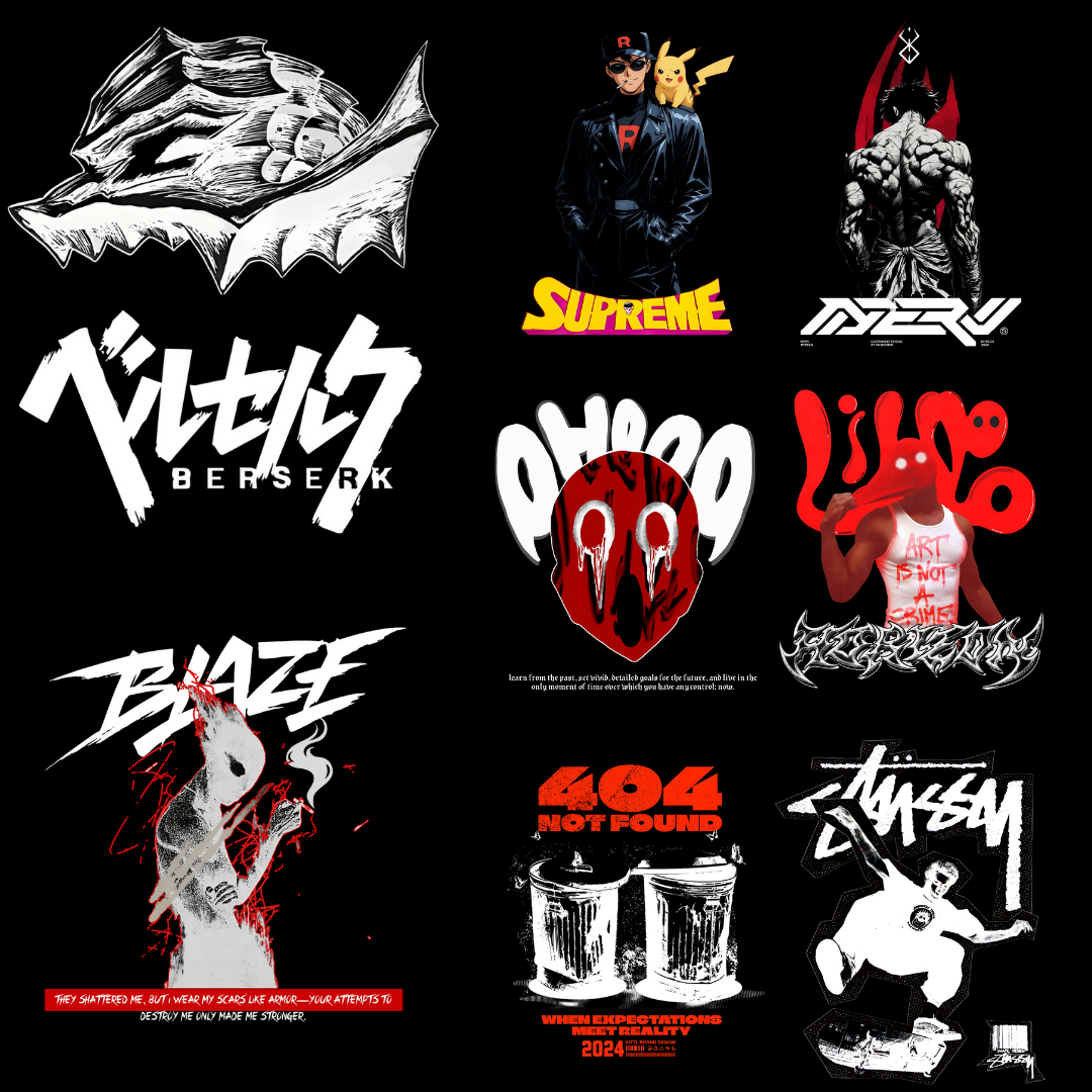Premium Streetwear Licensed Designs – 100+ Editable 4k PNG Graphics (Aug 2025)