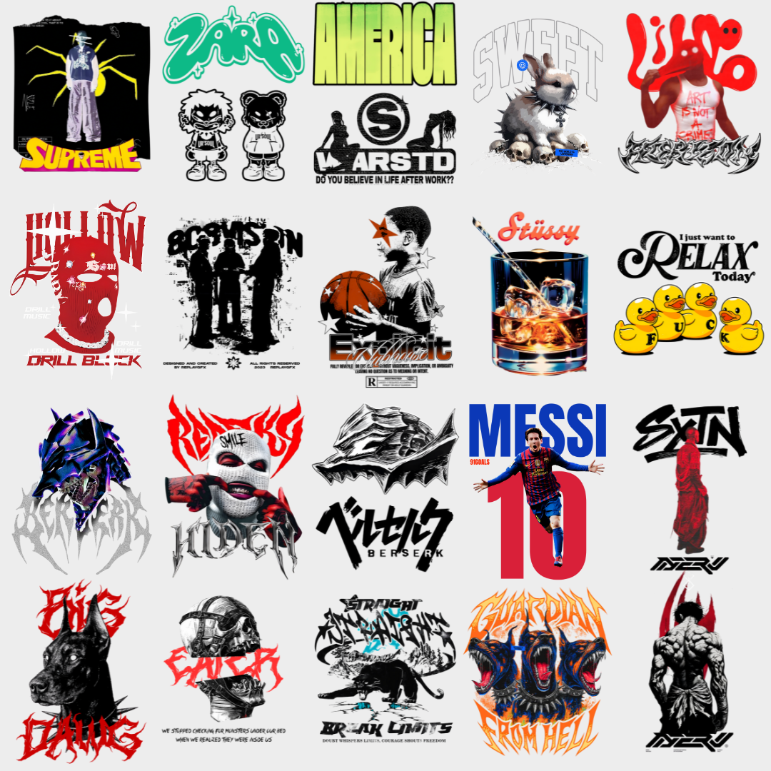 Premium Streetwear Licensed Designs – 100+ Editable 4k PNG Graphics (Aug 2025)