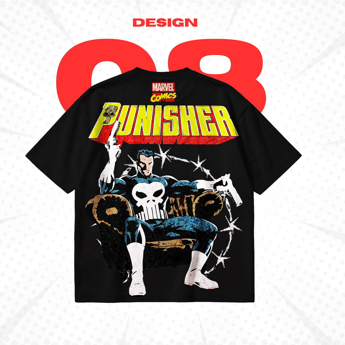 Marvel T-Shirt Design Bundle SVG PNG | Spider-Man Thor Hulk Punisher Vintage Graphic Tee | Dark Comic Streetwear | Screen Print DTG Ready