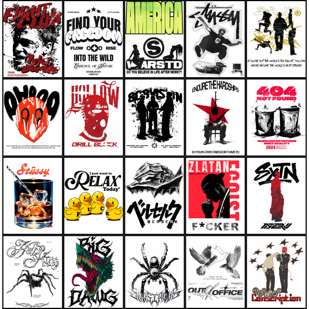 Premium Streetwear Licensed Designs – 100+ Editable 4k PNG Graphics (Aug 2025)