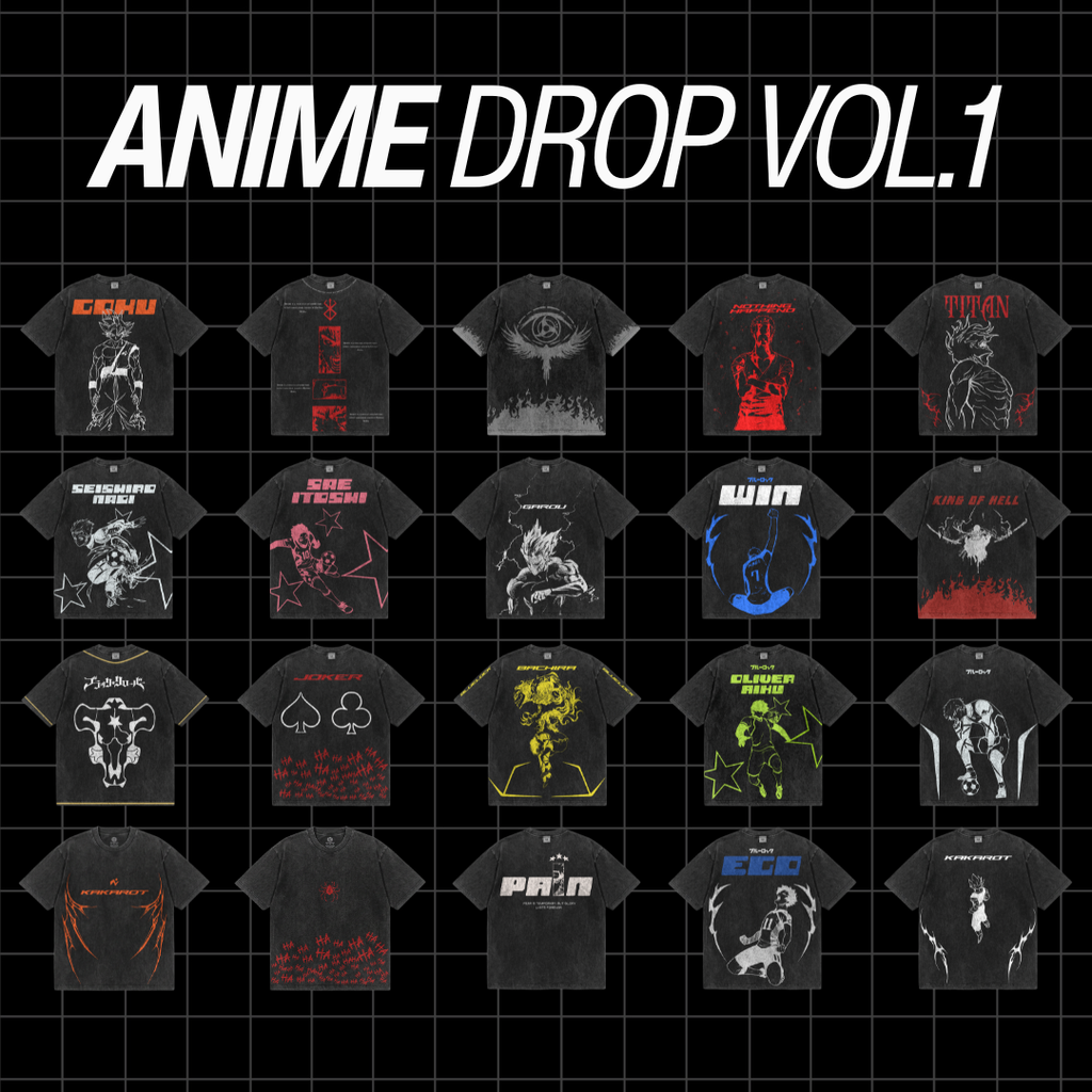 Anime Drop Vol.1 — 50+ Premium Anime Streetwear T-Shirt Designs | PSD PNG SVG | Print Ready | Instant Download