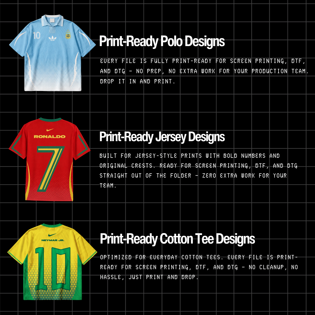 Football Design Kit — 15+ Football T-Shirt & Jersey Designs | PSD PNG SVG