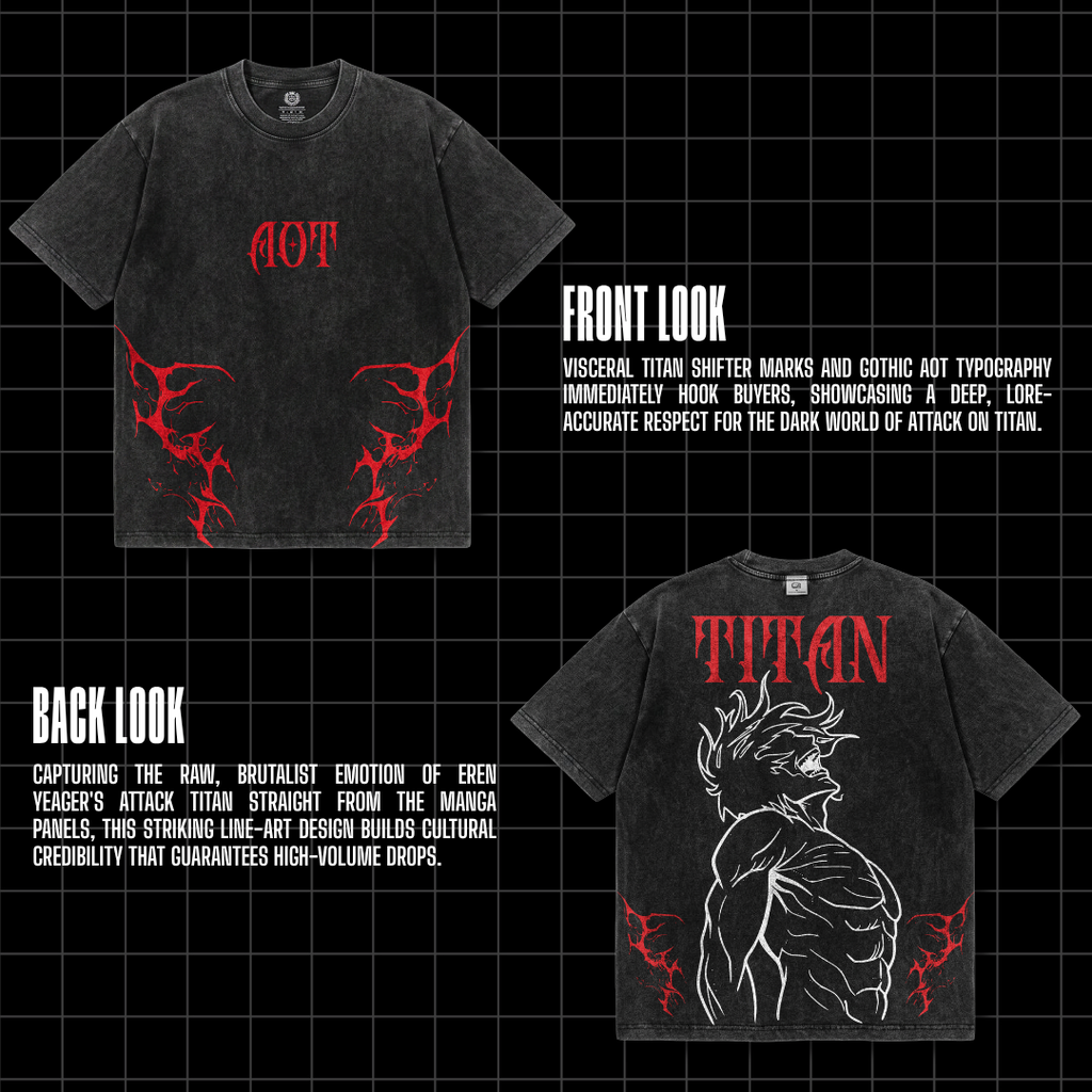 Anime Drop Vol.1 — 50+ Premium Anime Streetwear T-Shirt Designs | PSD PNG SVG | Print Ready | Instant Download