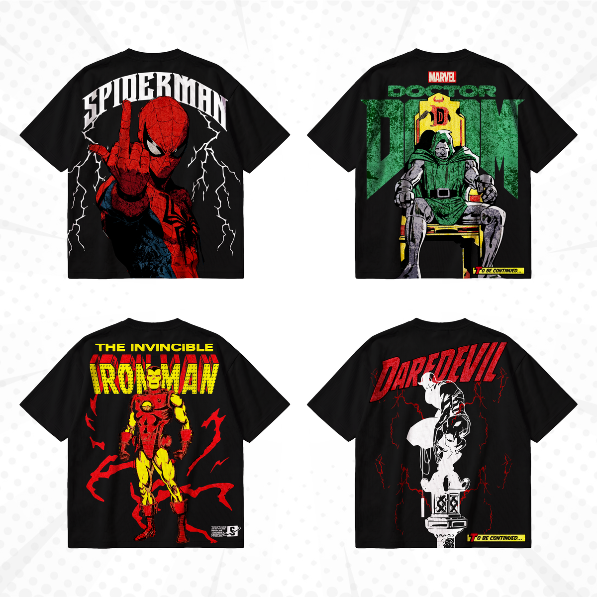 Marvel T-Shirt Design Bundle SVG PNG | Spider-Man Thor Hulk Punisher Vintage Graphic Tee | Dark Comic Streetwear | Screen Print DTG Ready