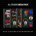 Mega Pack Licensed Design Library Anime, Streetwear, Sports & Typographic 1000+ Premium PNG/4K Files