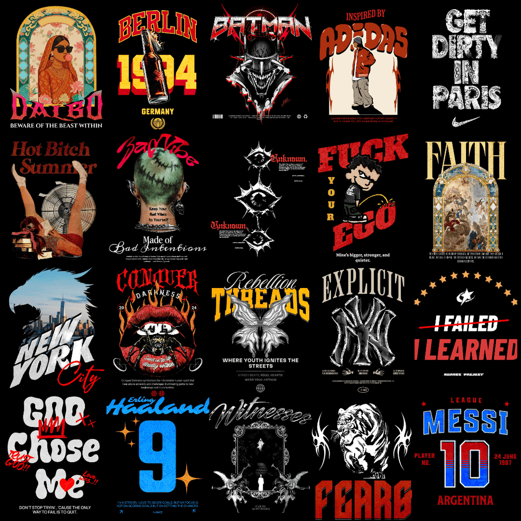 Premium Streetwear 2.0 Licensed Designs – 150+ Editable 4K PNG Graphics (2026)